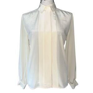 ‎Anne Klein cream colored silky blouse 6